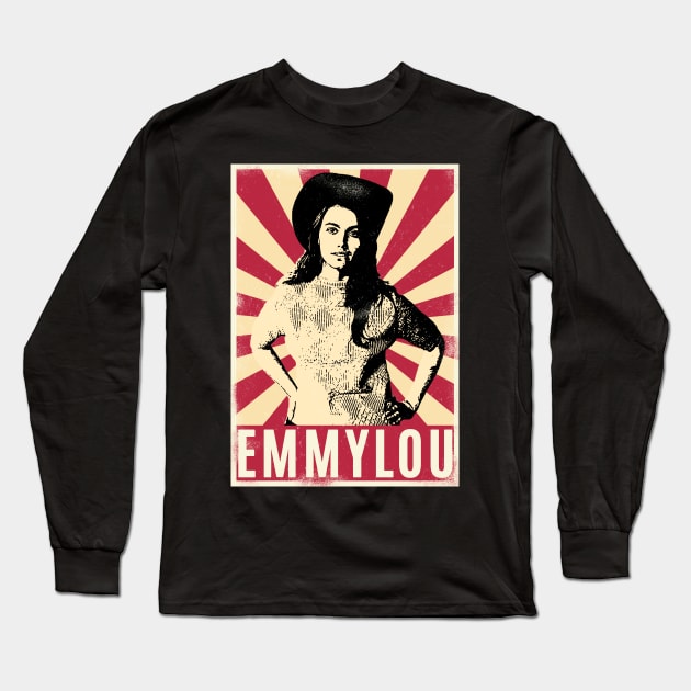 Retro Vintage Emmylou Harris Long Sleeve T-Shirt by Play And Create